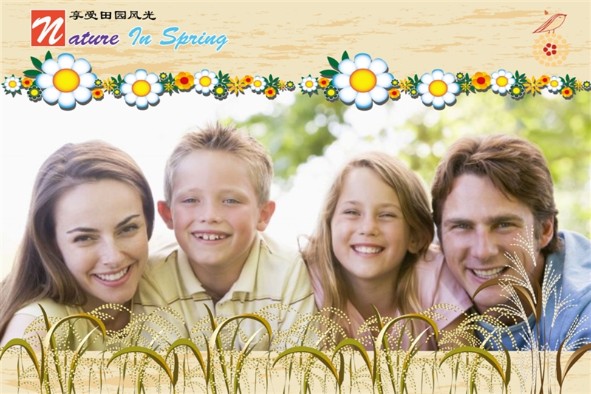 家族 photo templates 春の自然